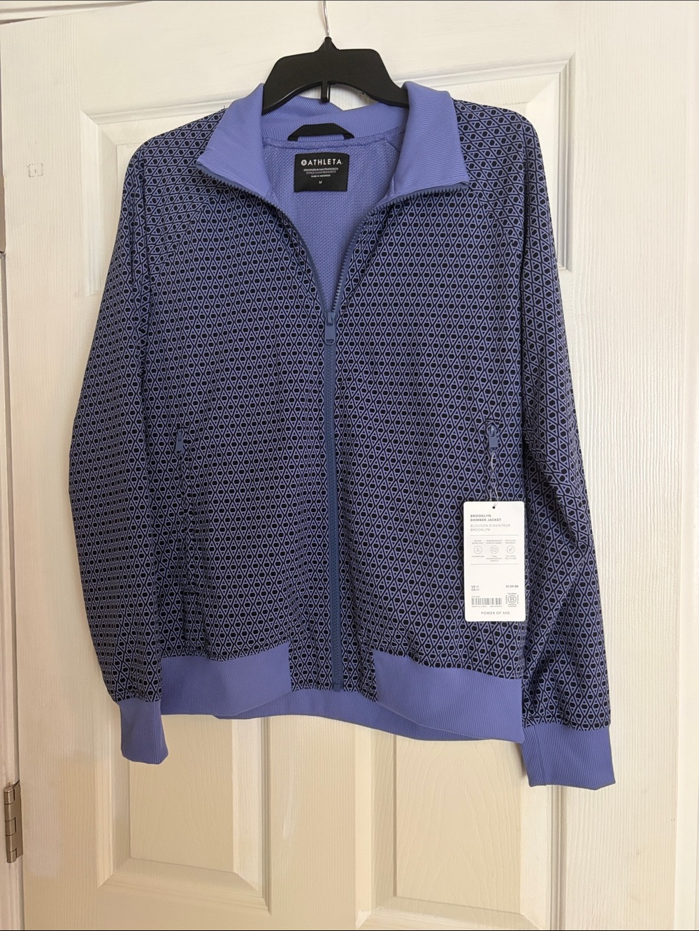Athleta Periwinkle Geometric Full-Zip Pullover